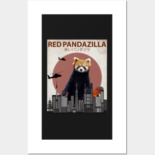 Red Pandazilla Red Panda Giant Monster Parody Posters and Art